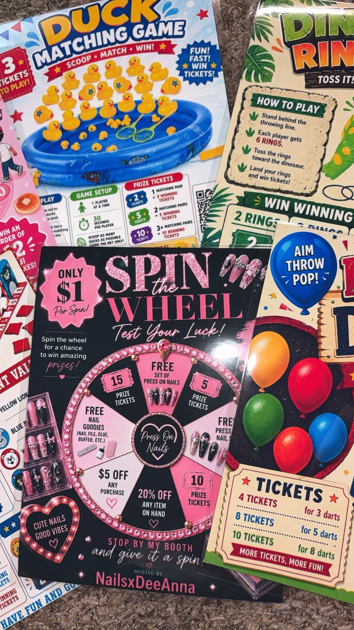 Laminated flyers/menus