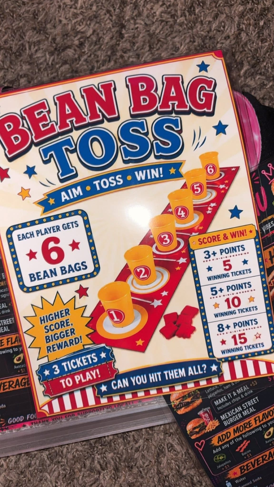 Laminated flyers/menus
