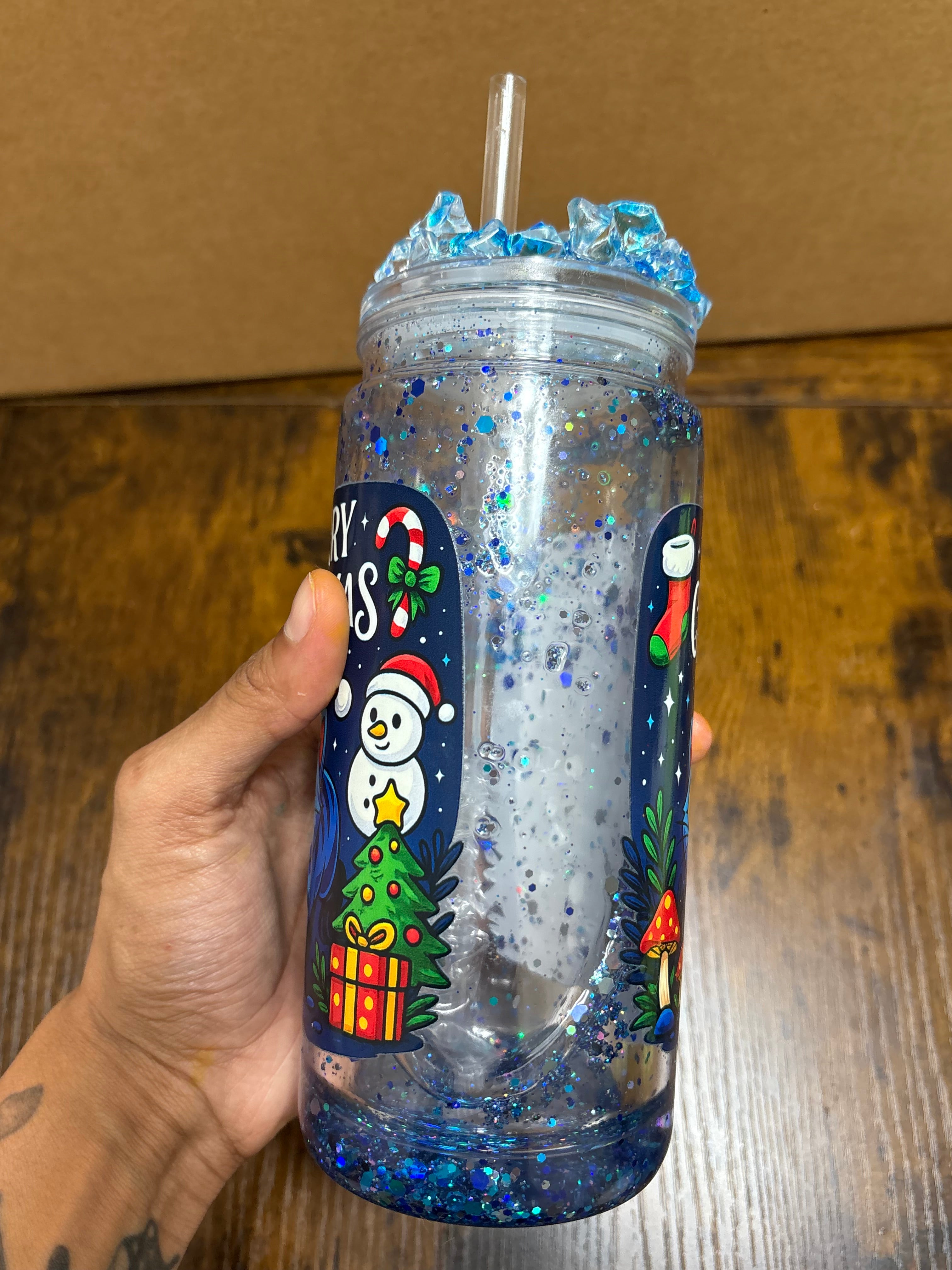 Snowglobe figurine tumbler