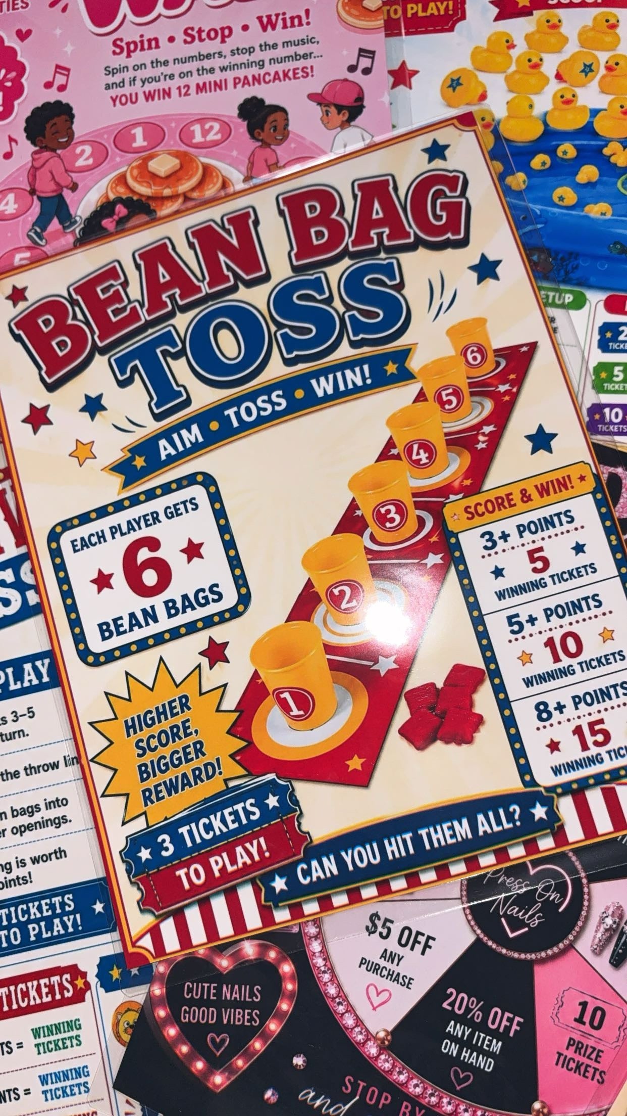 Laminated flyers/menus