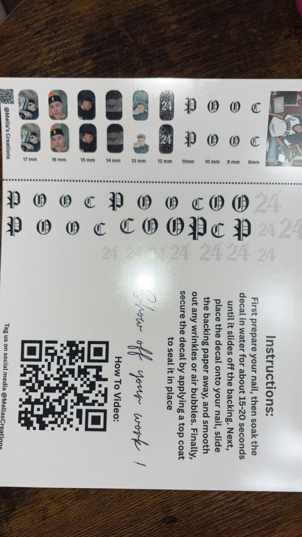 Custom nail decal